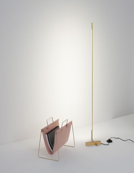 LED Stehleuchte Design in Gold 140 cm schwenkbar Metall
