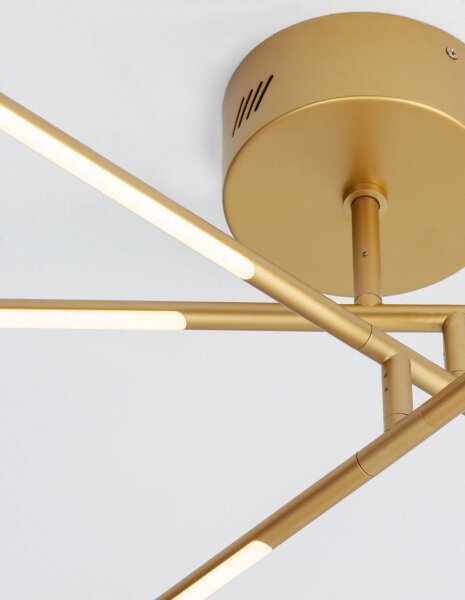 LED Deckenlampe in Gold 84 x 77 cm dimmbar schwenkbar Design