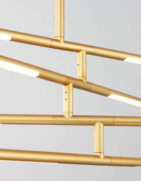 LED Deckenlampe 84 x 80 cm in Gold dimmbar schwenkbar Design