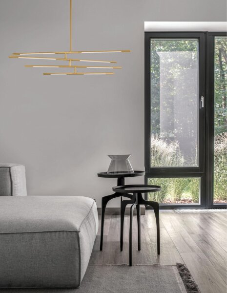 LED Deckenlampe 84 x 80 cm in Gold dimmbar schwenkbar Design
