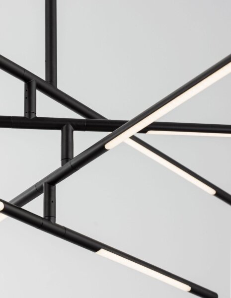 LED Deckenleuchte dimmbar Schwarz 84 x 80 cm schwenkbar