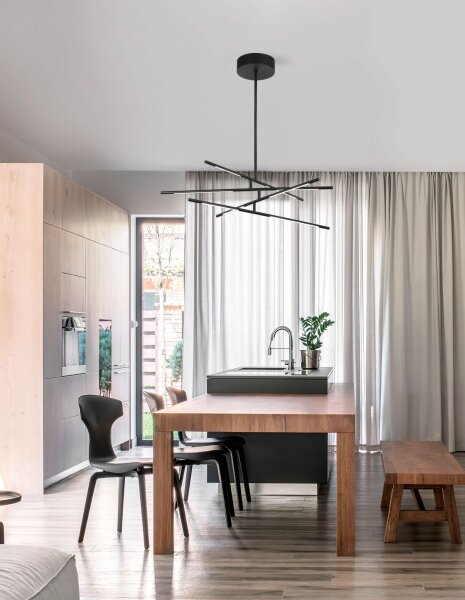 LED Deckenleuchte dimmbar Schwarz 84 x 80 cm schwenkbar