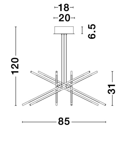 LED Pendelleuchte Ø 85 cm dimmbar Schwarz höhenverstellbar