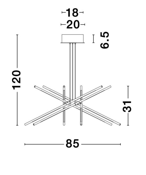 LED Hängelampe in Gold Ø 85 cm dimmbar Design Metall 5397 lm