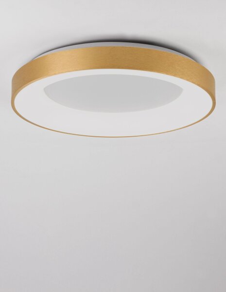 LED Deckenlampe rund Ø 60 cm in Gold gebürstet dimmbar flach