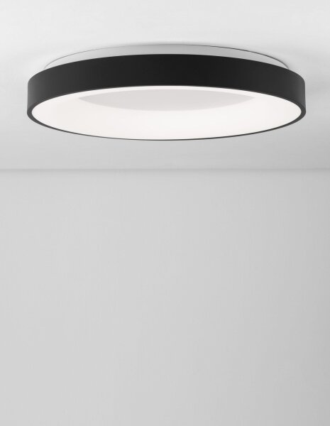 Runde LED Deckenleuchte Schwarz Ø 60 cm dimmbar flach Modern