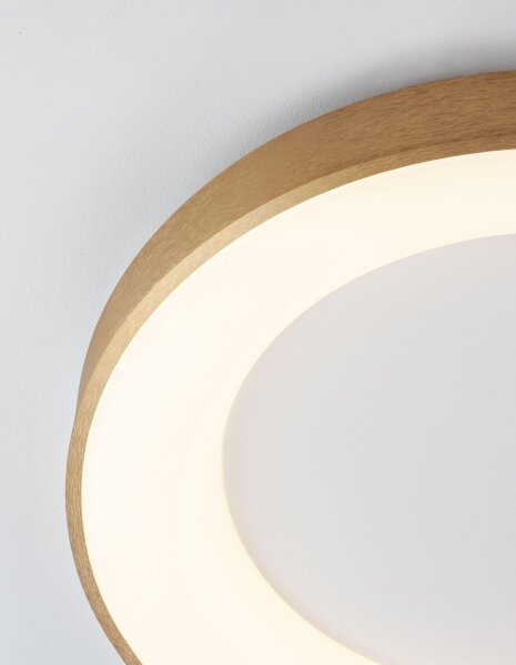 LED Deckenlampe in Gold gebürstet Ø 38 cm dimmbar rund PERRY