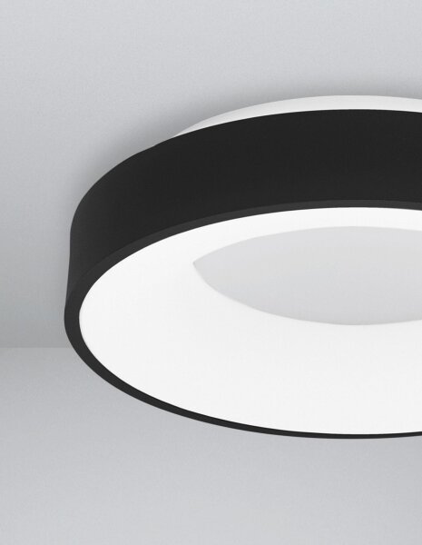 LED Deckenleuchte Schwarz Ø 38 cm dimmbar rund warmweiß
