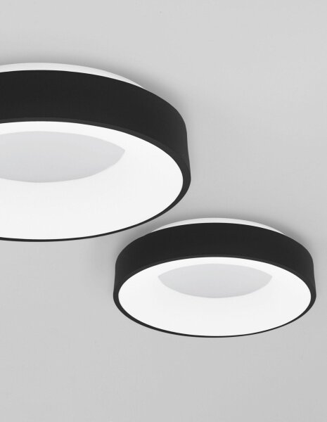 LED Deckenleuchte Schwarz Ø 38 cm dimmbar rund warmweiß