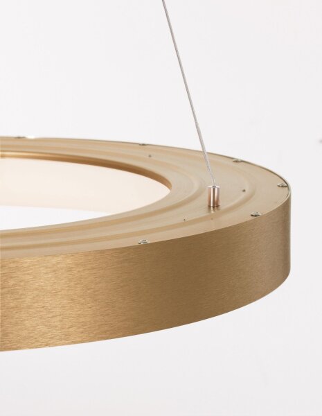 LED Kronleuchter Ø 60 cm dimmbar in Gold gebürstet Ring