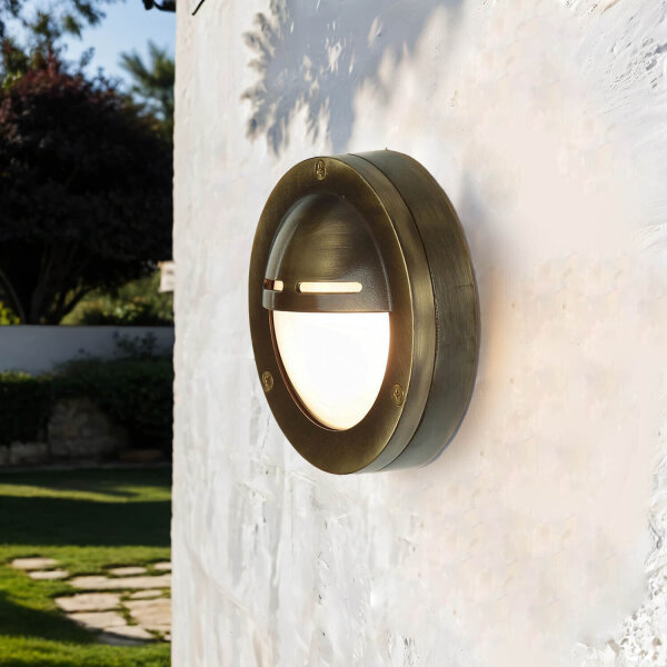 Luminaire dextérieur résistant aux intempéries Rond IP64 laiton véritable