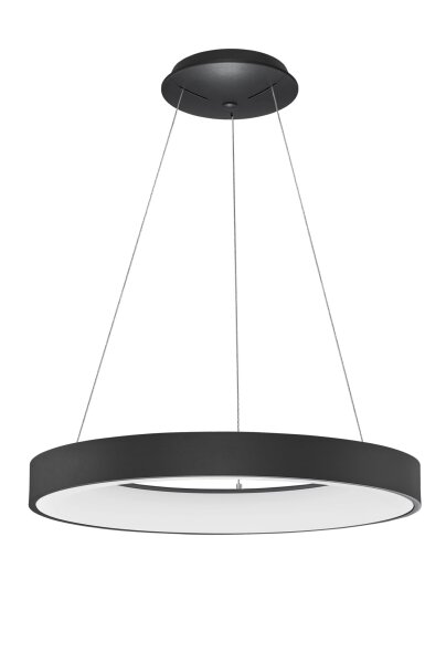 LED Hängeleuchte Schwarz Ø 60 cm dimmbar Ring warmweiß