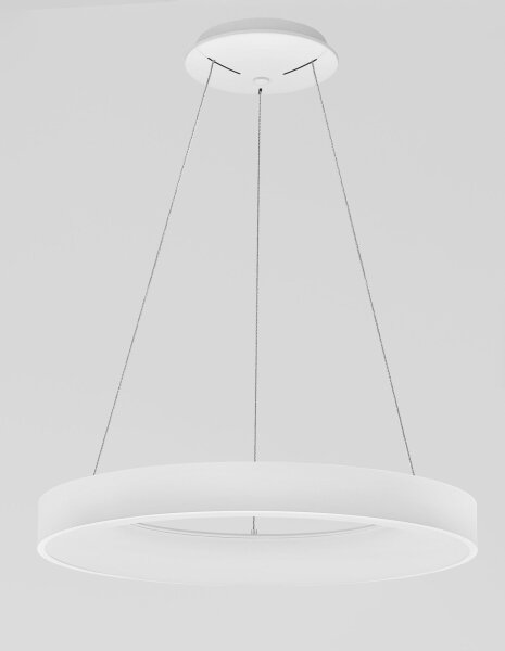 Runder LED Kronleuchter Ø 60 cm Weiß dimmbar Ring warmweiß