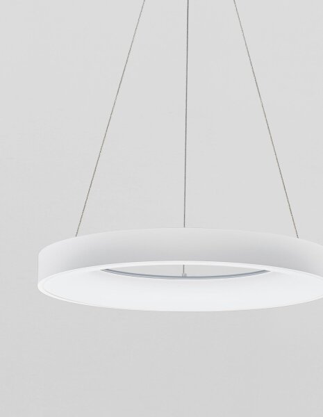 Runder LED Kronleuchter Ø 60 cm Weiß dimmbar Ring warmweiß