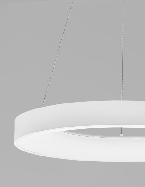 Runder LED Kronleuchter Ø 60 cm Weiß dimmbar Ring warmweiß
