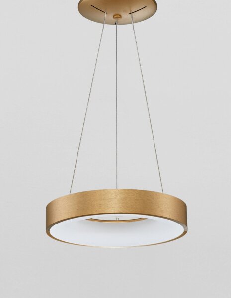 LED Pendelleuchte Ring in Gold gebürstet Ø 38 cm dimmbar
