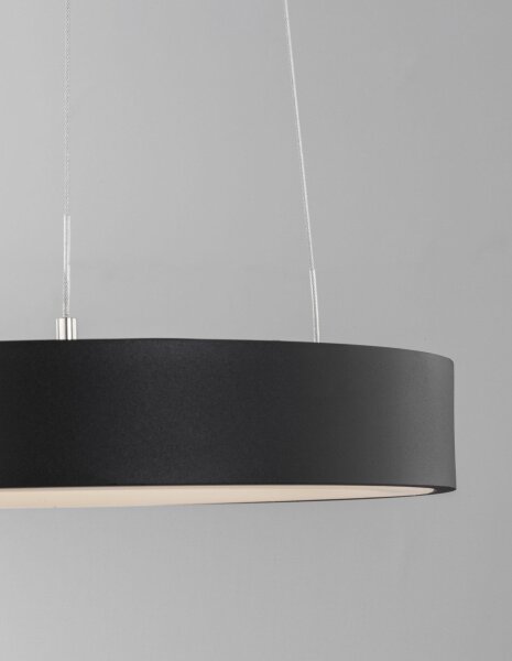 LED Hängelampe Ø 38 cm dimmbar Schwarz höhenverstellbar Ring