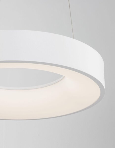 LED Hängeleuchte Weiß Ø 38 cm dimmbar Ring warmweiß PERRY