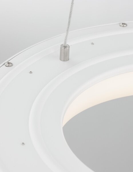 LED Hängeleuchte Weiß Ø 38 cm dimmbar Ring warmweiß PERRY