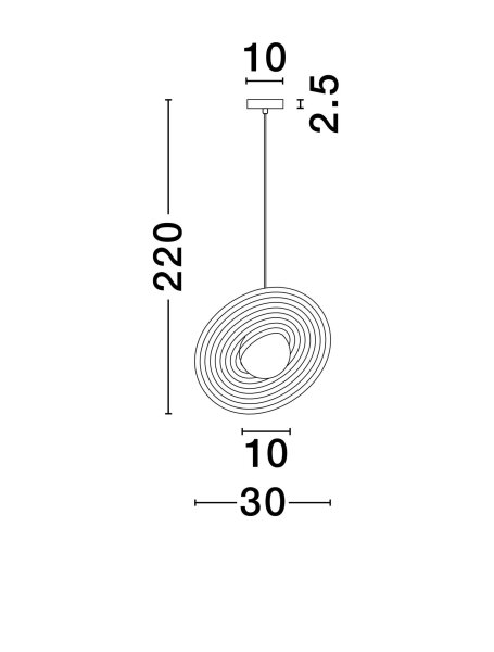 Hängelampe Schwarz Weiß Ø 30 cm G9 rund PIERCE Aluminium
