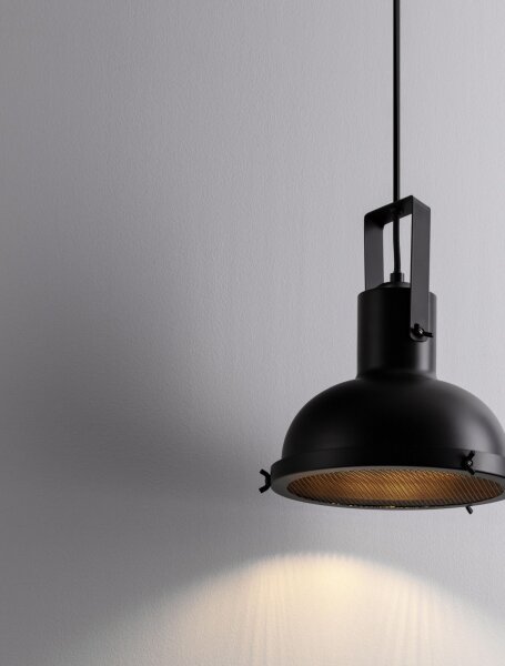 Hängelampe Retro Schwarz Ø 22 cm E27 Metall POTTER