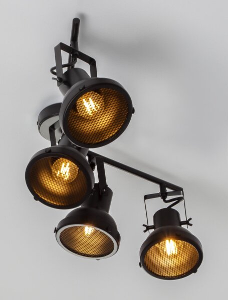 Deckenlampe Schwarz 67 cm lang GU10 schwenkbar Retro Metall