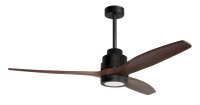 LED Deckenlampe mit Ventilator Ø 132 cm Schwarz...