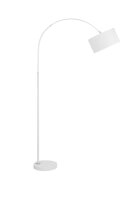 Bogenlampe E27 180 cm Wei&szlig; schwenkbar Stoffschirm...