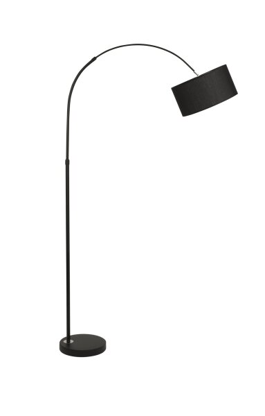Stehlampe Schwarz 180 cm E27 schwenkbar Stoffschirm QUINCY