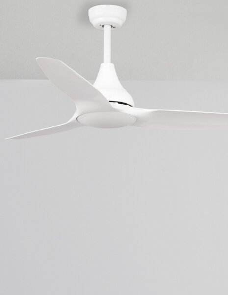LED Deckenlampe mit Ventilator Ø 122 cm Weiß Glas Metall