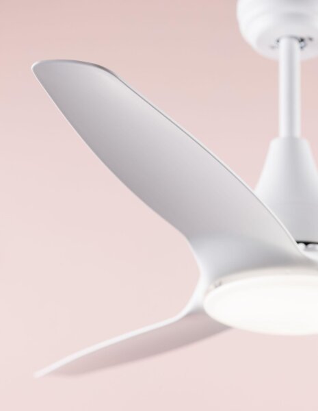 LED Deckenlampe mit Ventilator Ø 122 cm Weiß Glas Metall