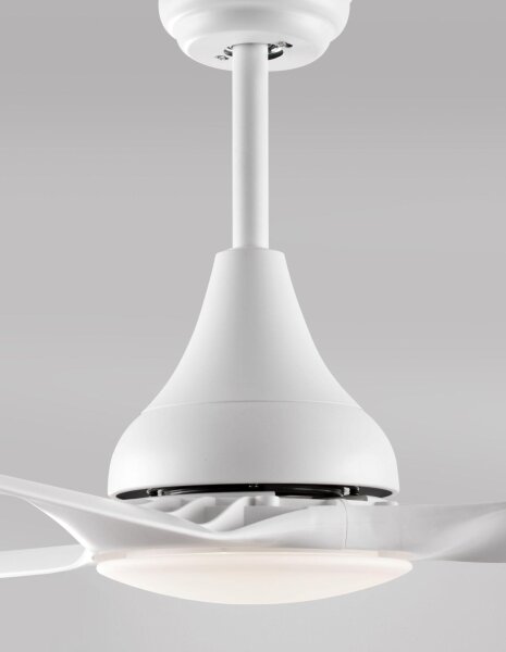 LED Deckenlampe mit Ventilator Ø 122 cm Weiß Glas Metall