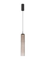 LED Hängelampe Schwarz Mokka Ø 9 cm Rauchglas...