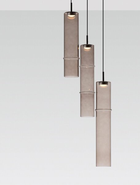 LED Hängeleuchte Schwarz Mokka 29 cm breit höhenverstellbar