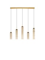 LED H&auml;ngelampe 94 cm lang in Gold Cognac dimmbar...