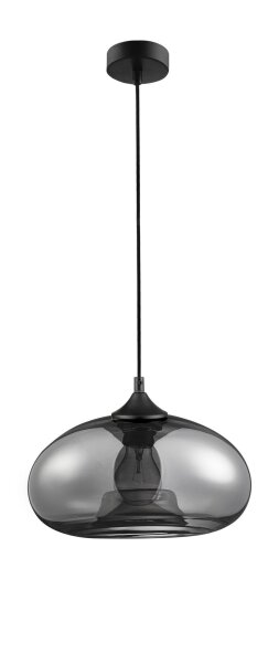 Pendelleuchte E27 Ø 28 cm Schwarz höhenverstellbar Retro