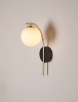 Wandlampe rund G9 34 cm hoch in Schwarz Weiß Gold...