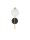 Wandlampe rund G9 34 cm hoch in Schwarz Weiß Gold Retro Glas