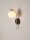 Wandlampe rund G9 34 cm hoch in Schwarz Weiß Gold Retro Glas