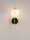 Wandlampe rund G9 34 cm hoch in Schwarz Weiß Gold Retro Glas