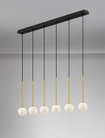Hängeleuchte in Schwarz Weiß Gold 100 cm lang...