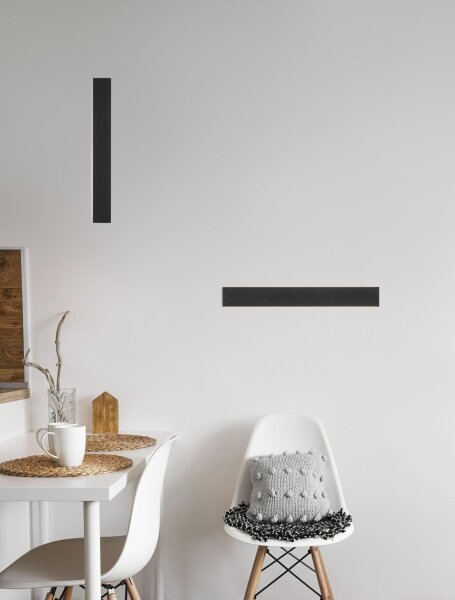 LED Wandleuchte Schwarz 60 cm breit Minimalistisch Up Down