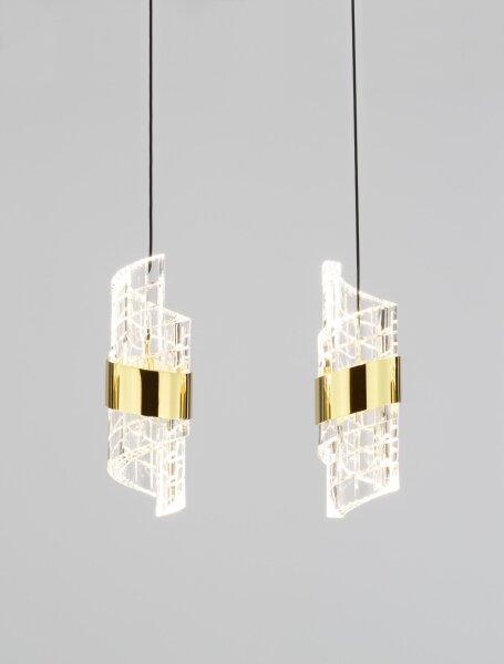 LED Hängelampe in Schwarz Gold 82 cm lang 5 flammig warmweiß