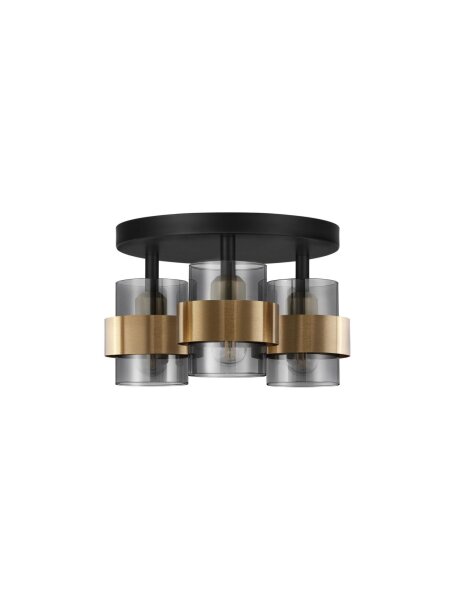 Deckenlampe in Schwarz Grau Gold Ø 37 cm E27 rund 3 flammig