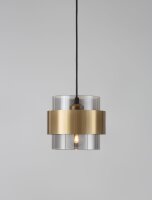 Pendelleuchte E27 Schwarz in Grau Gold Ø 18 cm...