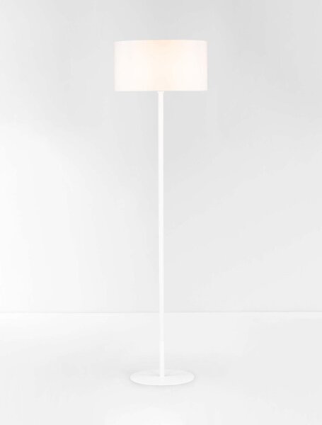 Stehleuchte Weiß Stoffschirm E27 165 cm Fußschalter Modern