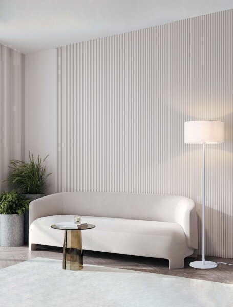 Stehleuchte Weiß Stoffschirm E27 165 cm Fußschalter Modern