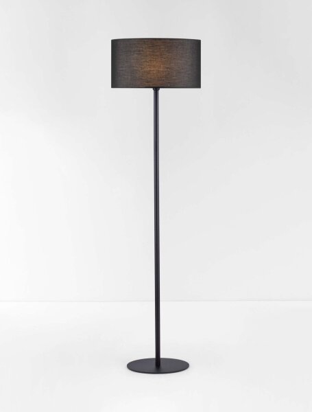 Moderne Stehlampe Schwarz E27 165 cm Stoff Fußschalter