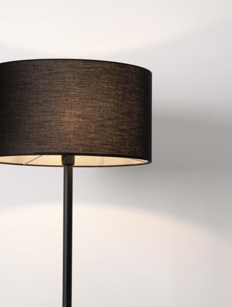 Moderne Stehlampe Schwarz E27 165 cm Stoff Fußschalter
