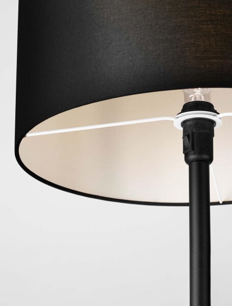 Moderne Stehlampe Schwarz E27 165 cm Stoff Fußschalter